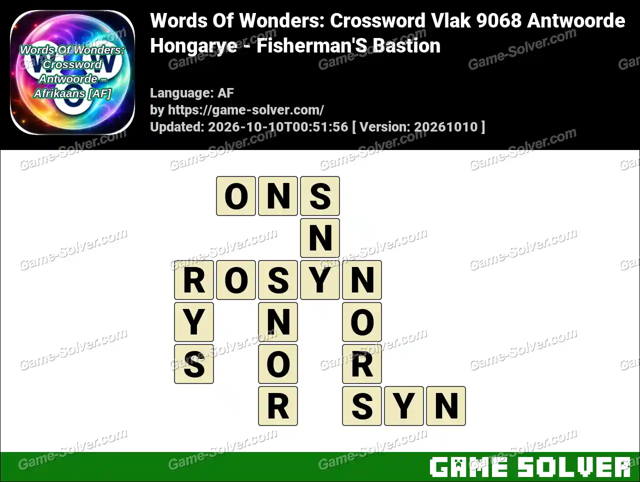 Words Of Wonders: Crossword Vlak 9068 Antwoorde – Hongarye – Fisherman’S Bastion